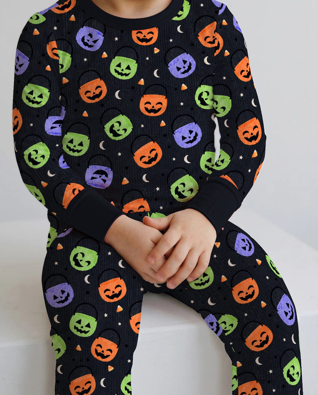 Trick or Treat Bucket Toss Bamboo Two Piece Long Sleeve Pajama Set