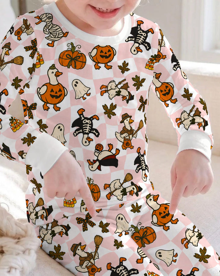 Halloween Goose Costume Party Bamboo Two Piece Long Sleeve Pajama Set