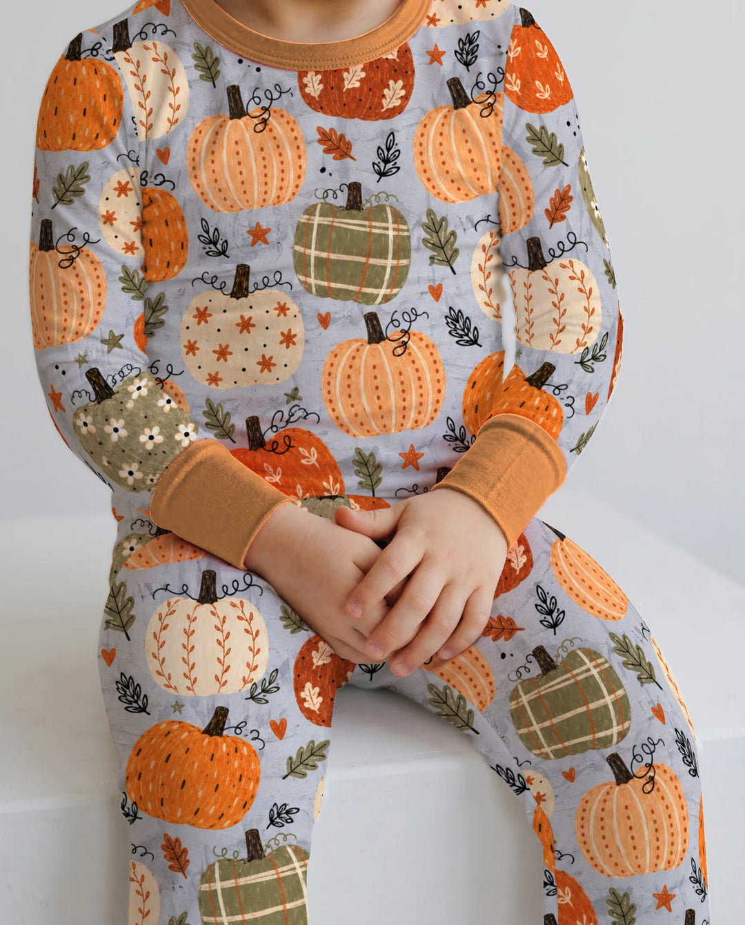 Harvest Pumpkin Patch Bamboo Two Piece Long Sleeve Pajama Set