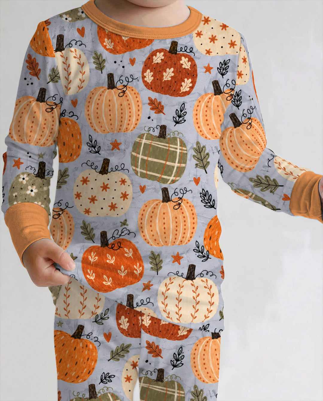 Harvest Pumpkin Patch Bamboo Two Piece Long Sleeve Pajama Set