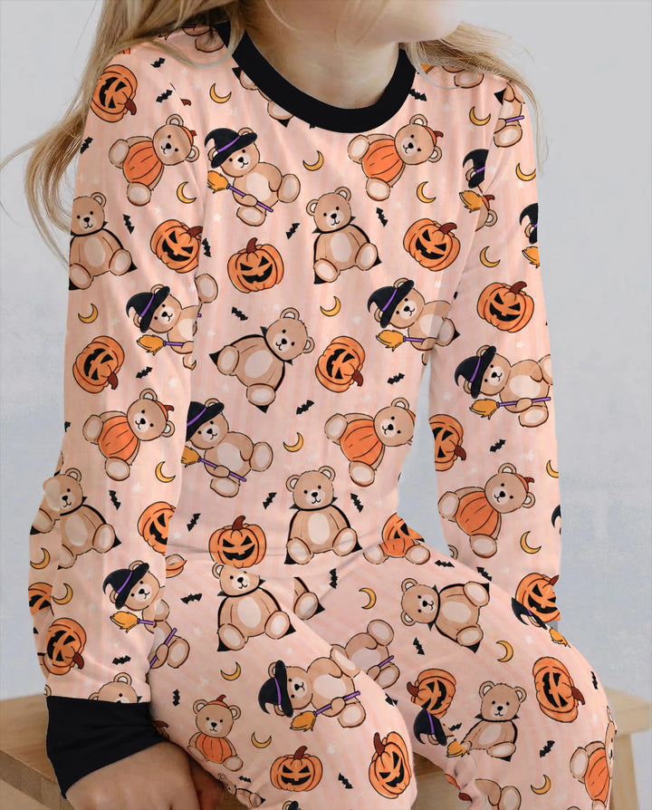 Halloween Teddy Toss Bamboo Two Piece Long Sleeve Pajama Set