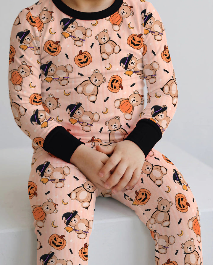 Halloween Teddy Toss Bamboo Two Piece Long Sleeve Pajama Set