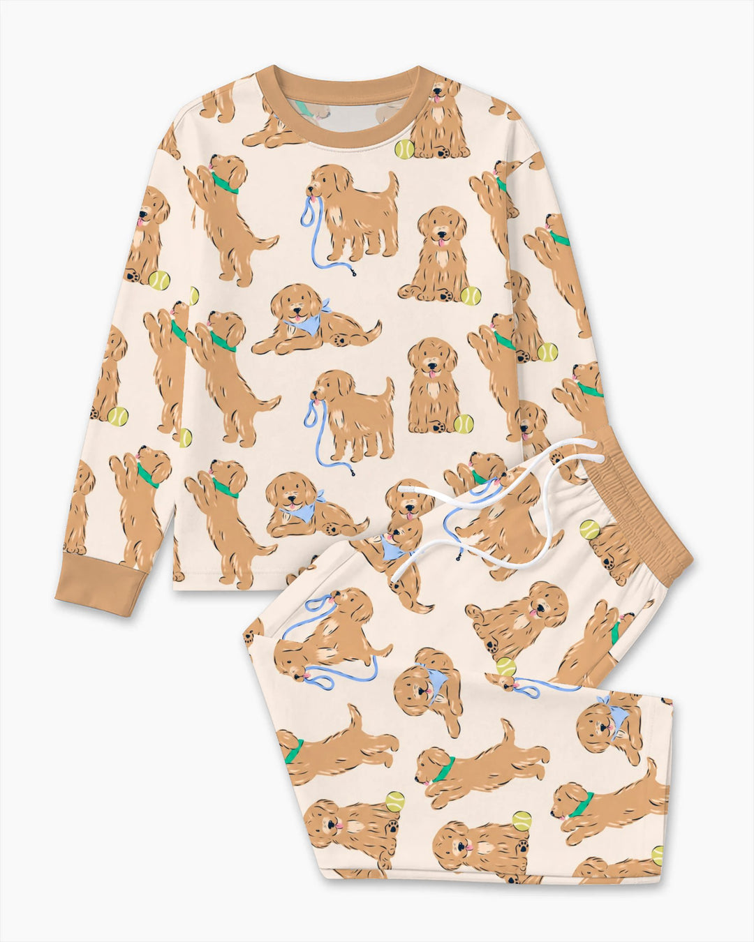 Golden Puppy Playtime Bamboo Men's Pajama Set