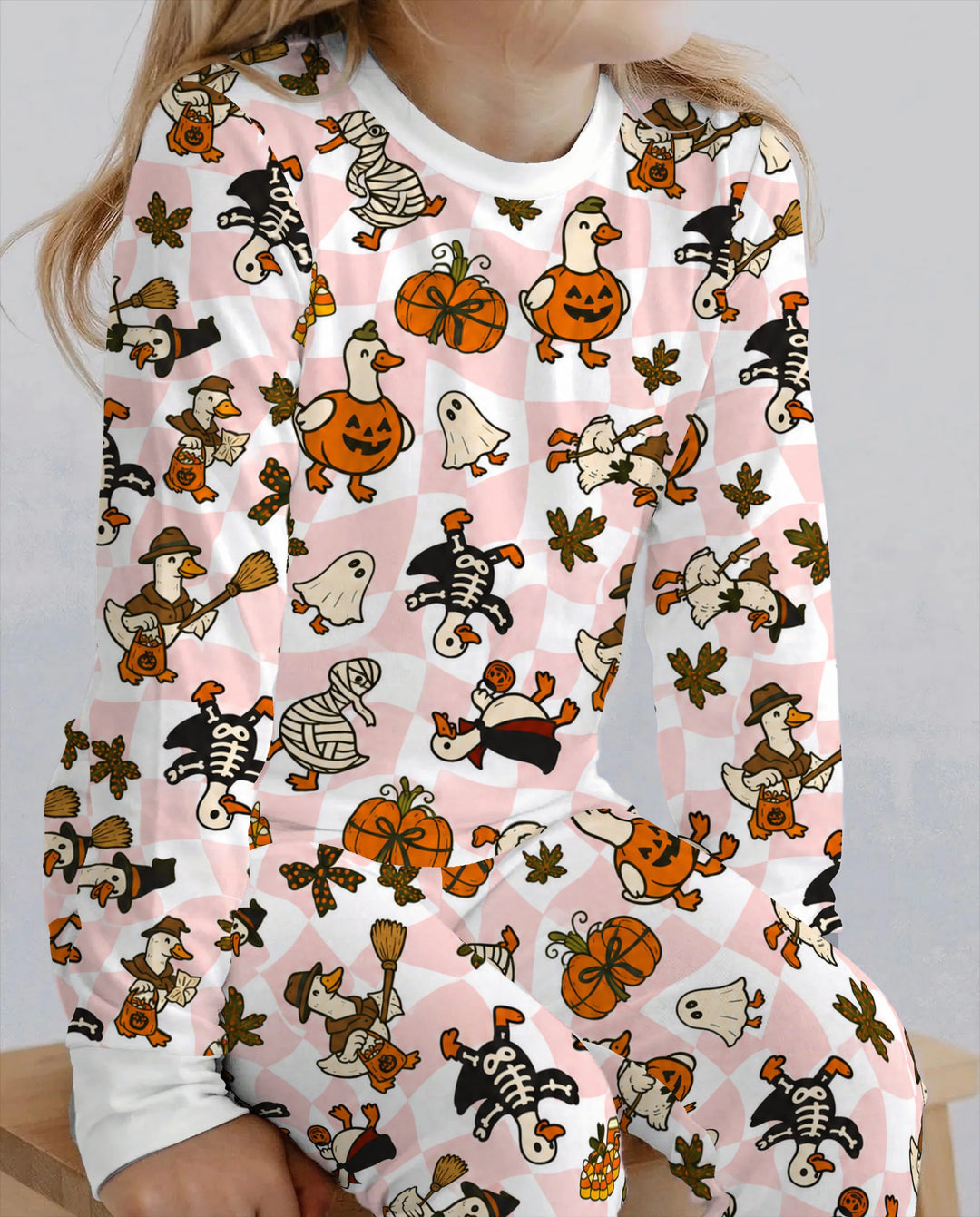 Halloween Goose Costume Party Bamboo Two Piece Long Sleeve Pajama Set