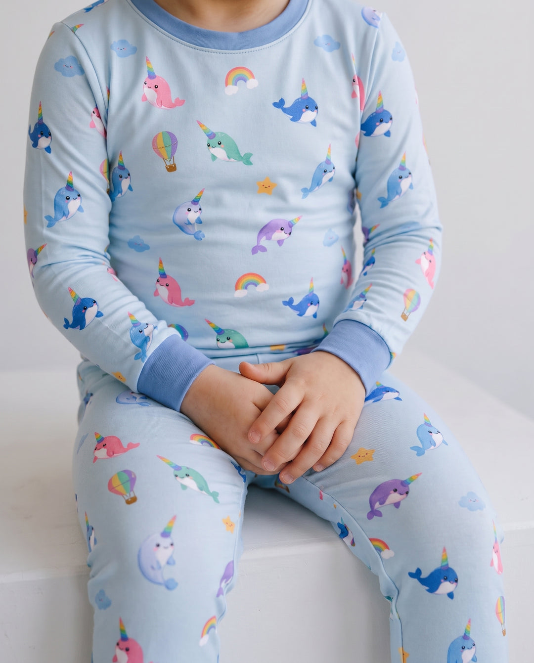 Soft Breeze Narwhal Dreams Bamboo Two Piece Long Sleeve Pajama Set