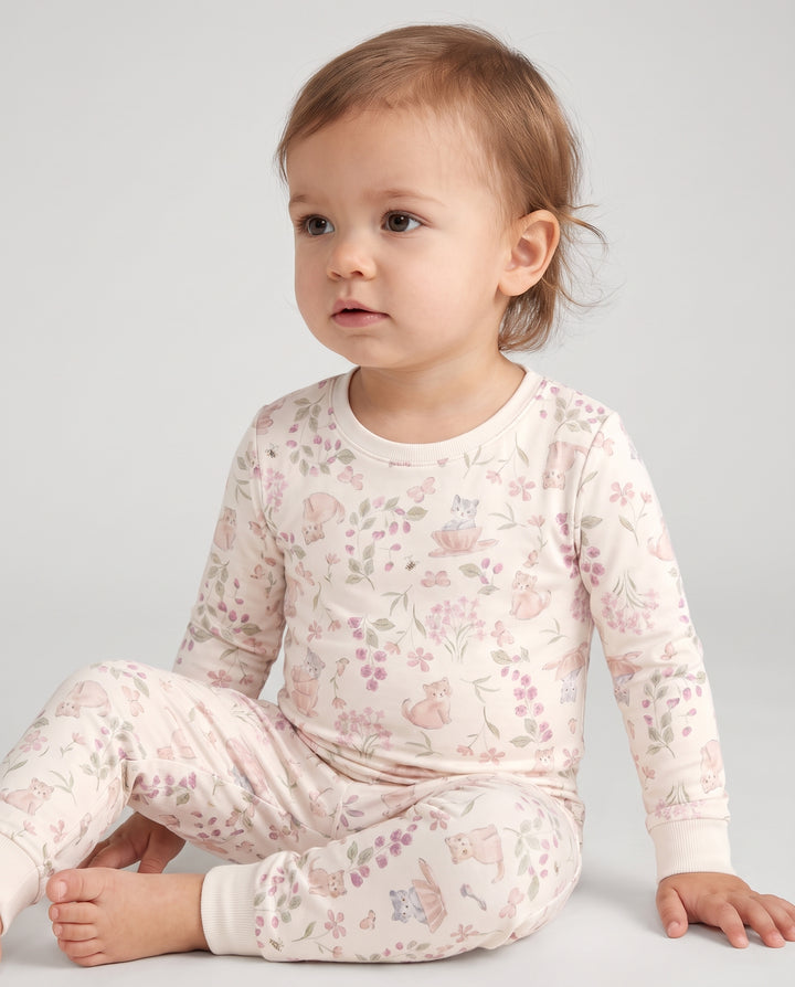 Berry Meadow Friends Bamboo Two Piece Long Sleeve Pajama Set