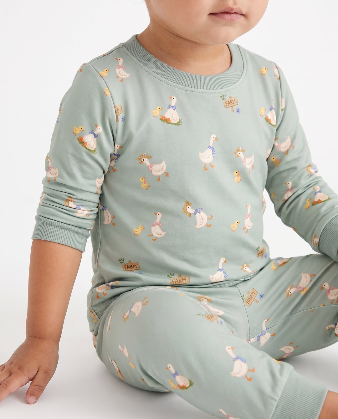 Goose Farm Days Bamboo Two Piece Long Sleeve Pajama Set
