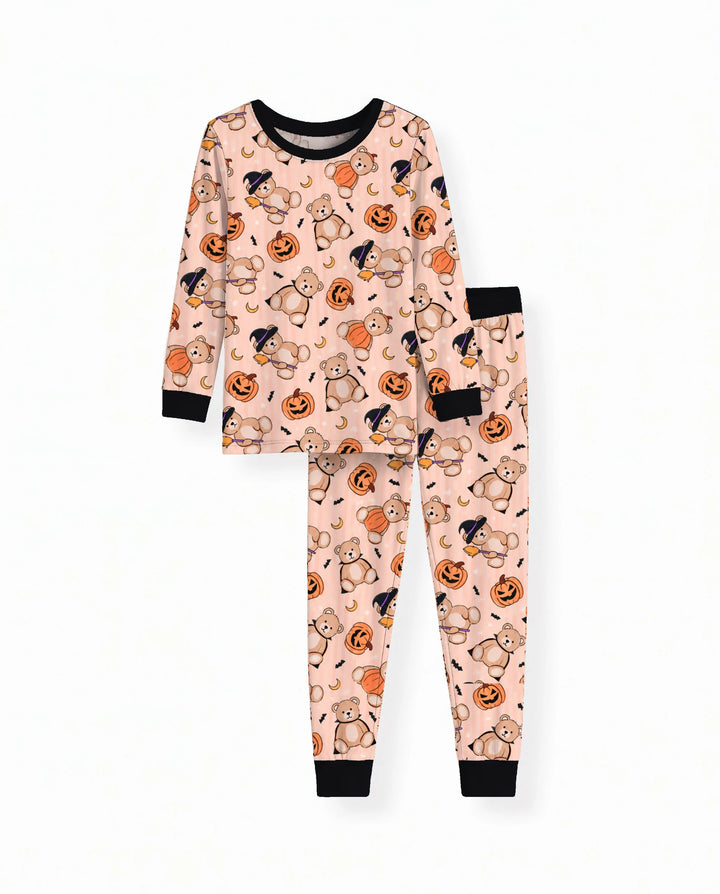 Halloween Teddy Toss Bamboo Two Piece Long Sleeve Pajama Set