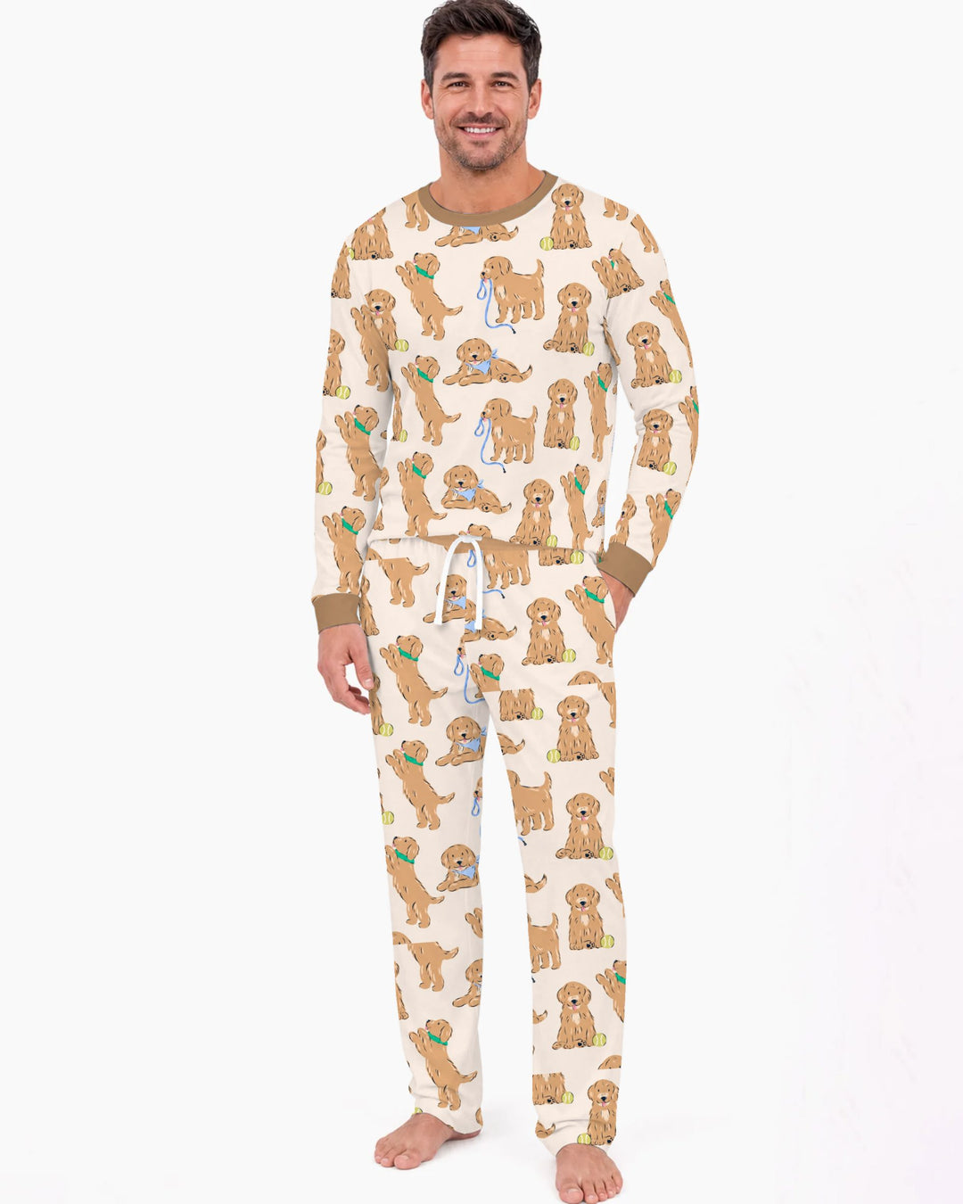 Golden Puppy Playtime Bamboo Men's Pajama Set
