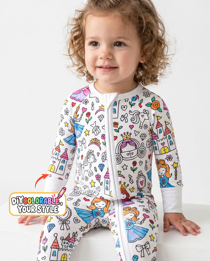 Princess Fairytale Kingdom Colorable Bamboo Convertible Zippy
