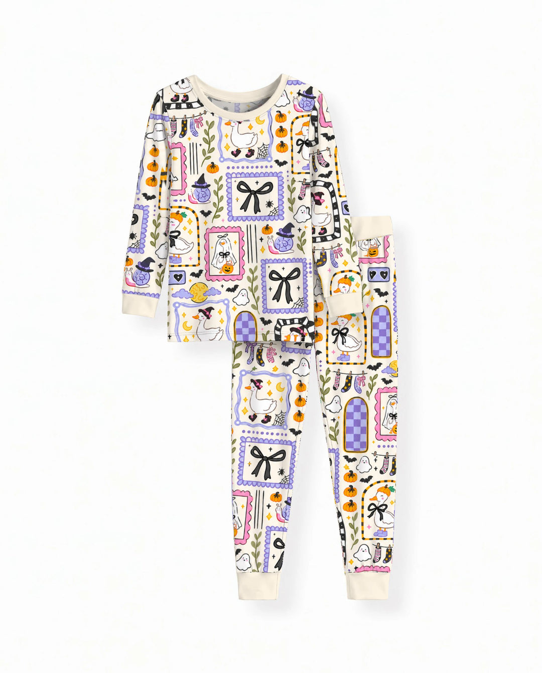 Witchy Goose Halloween Gallery Bamboo Two Piece Long Sleeve Pajama Set