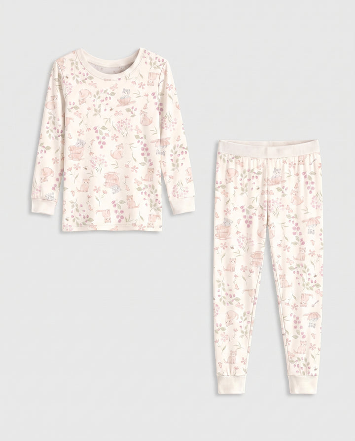 Berry Meadow Friends Bamboo Two Piece Long Sleeve Pajama Set
