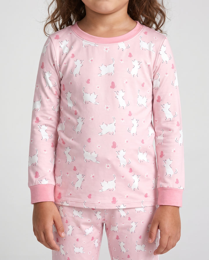 Sweet Kitten Hearts Bamboo Two Piece Long Sleeve Pajama Set