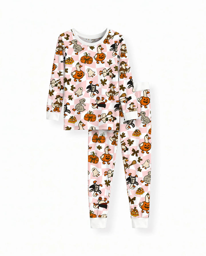 Halloween Goose Costume Party Bamboo Two Piece Long Sleeve Pajama Set