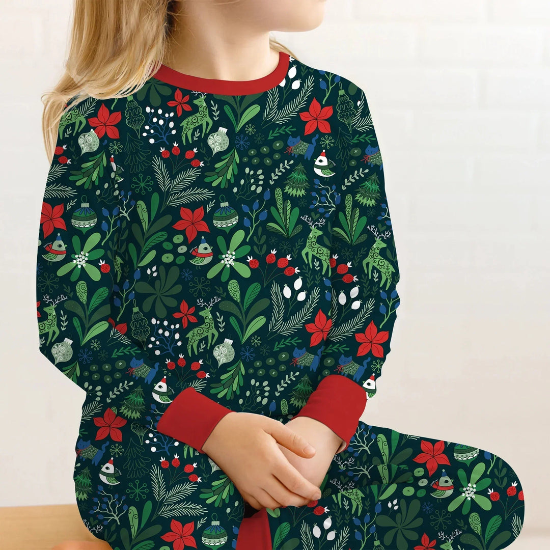 Garden of Joy Two Piece Long Sleeve Pajama Set , Garden of Joy Two Piece Long Sleeve Pajama Set - 12-18M