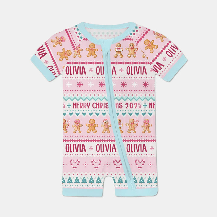 Gingerbread the Pink Custom Name Shorty Zippy , Gingerbread the Pink Custom Name Shorty Zippy - 0-3M
