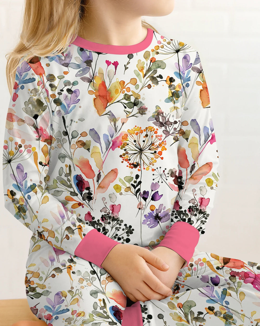 Autumn Meadow Botanicals Bamboo Two Piece Long Sleeve Pajama Set