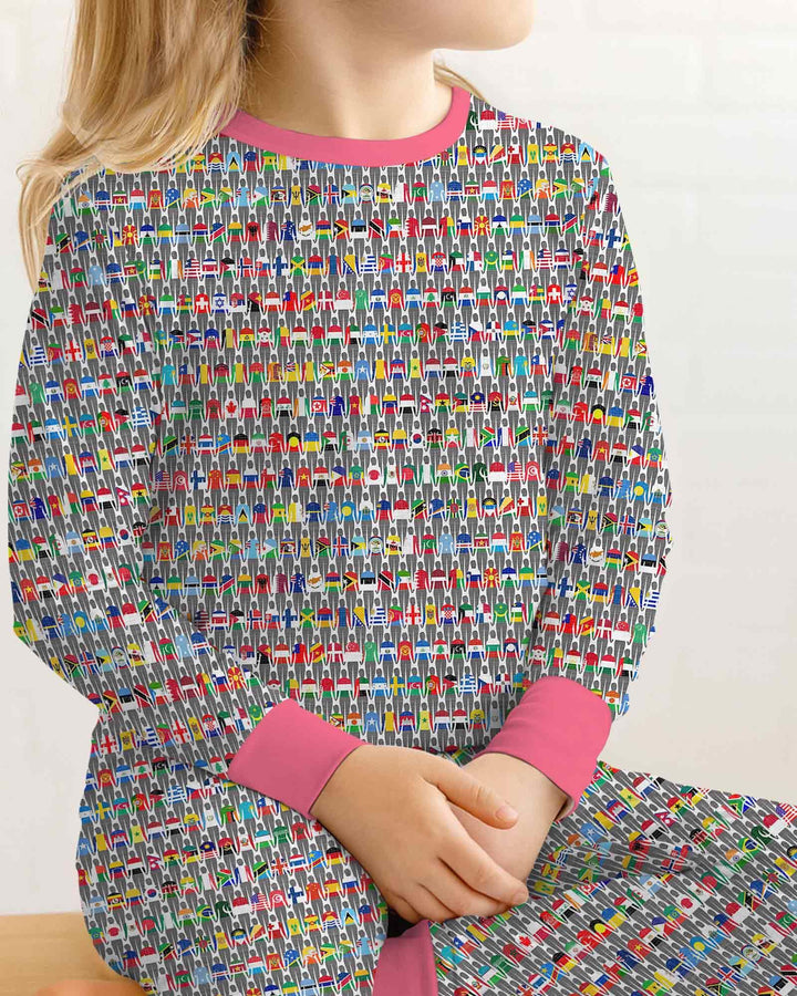 Around The World Bamboo Two Piece Long Sleeve Pajama Set