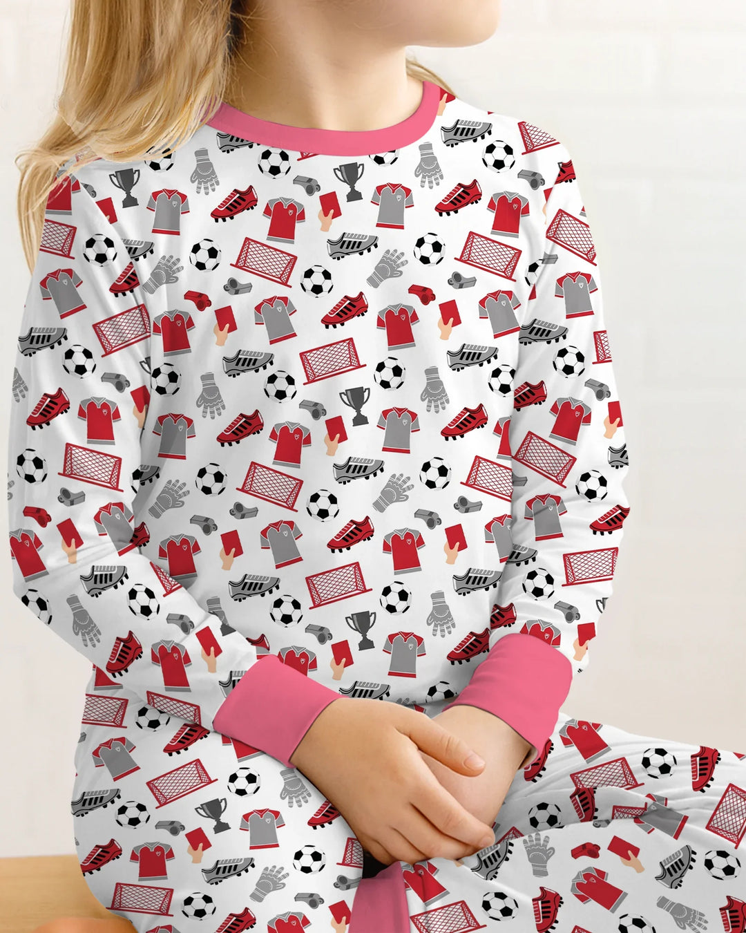 Soccer Gear Bamboo Two Piece Long Sleeve Pajama Set