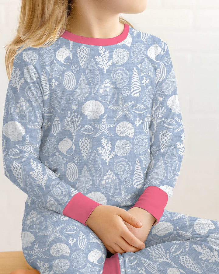 Coastal Treasures Bamboo Two Piece Long Sleeve Pajama Set