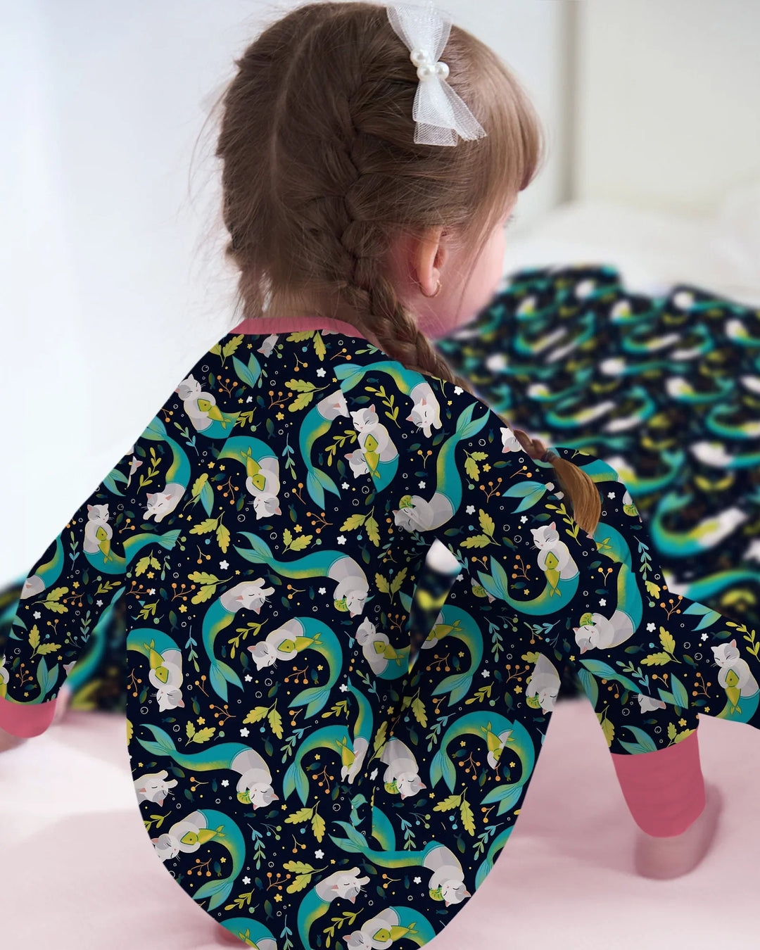 Midnight Mermaid Cats  Bamboo Convertible Zippy