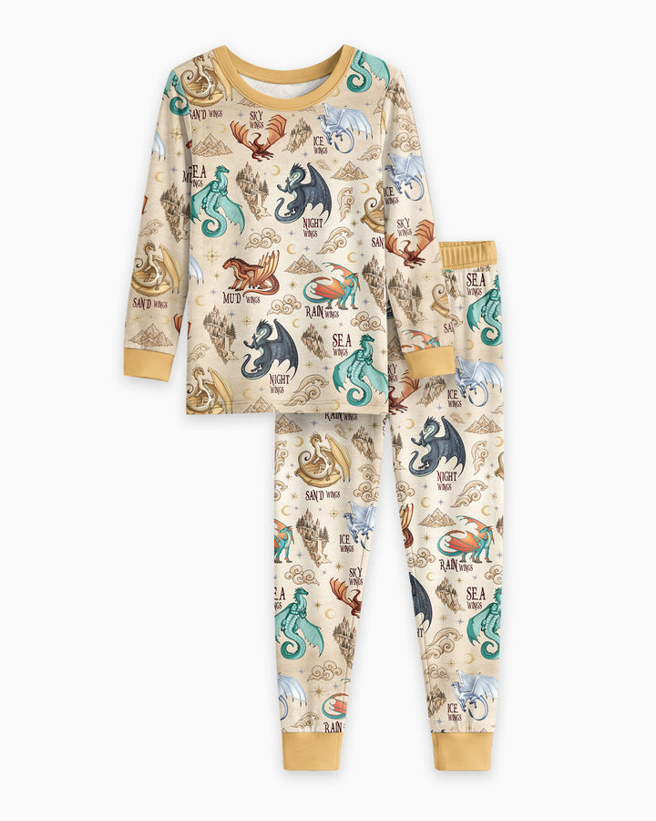 Elemental Dragons Bamboo Two Piece Long Sleeve Pajama Set