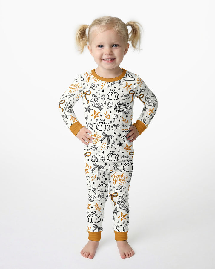 Cute Coquette Fal Bamboo Two Piece Long Sleeve Pajama Set