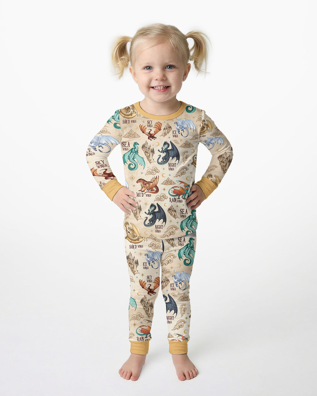 Elemental Dragons Bamboo Two Piece Long Sleeve Pajama Set