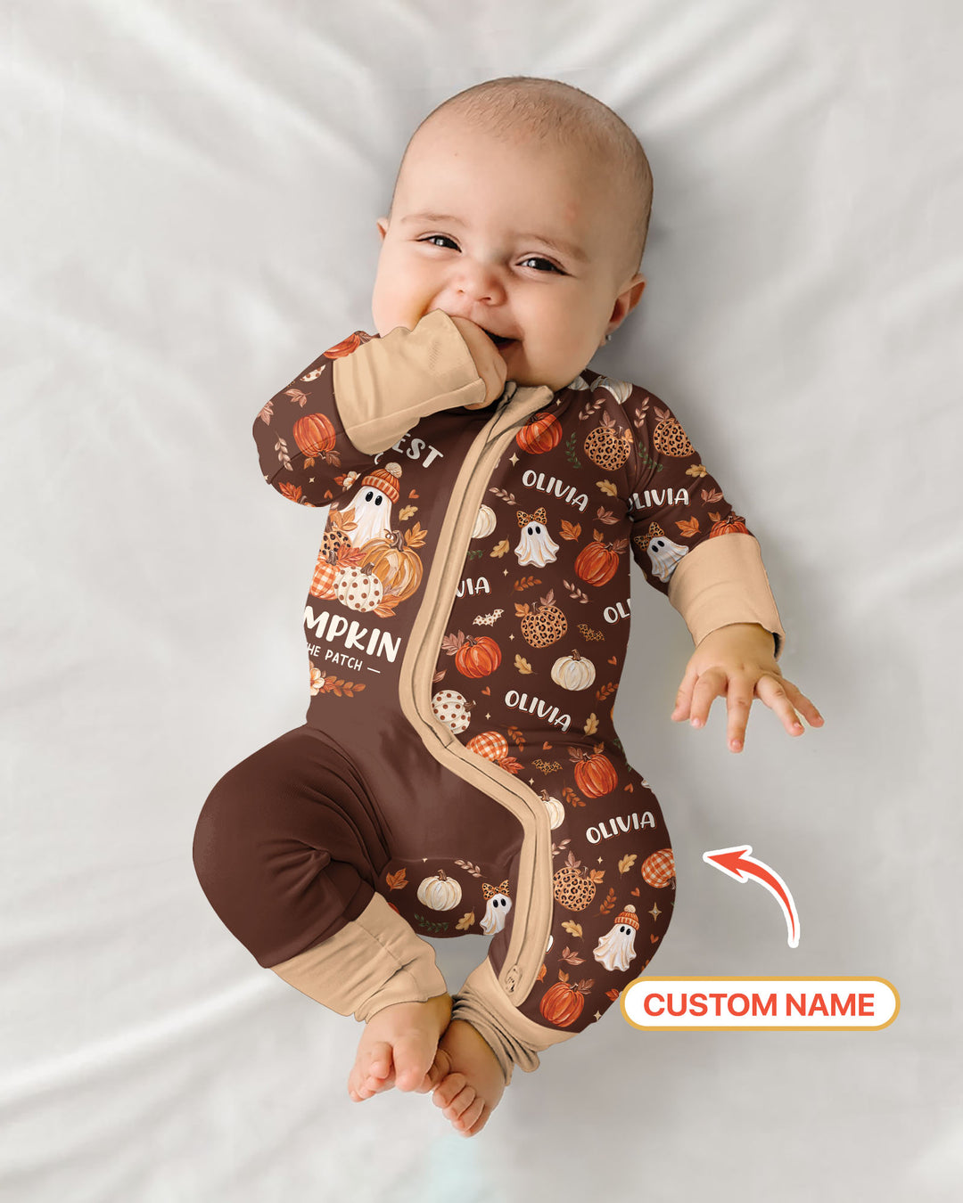 Cutest Pumpkin In The Patch Custom Name Bamboo Convertible Zippy