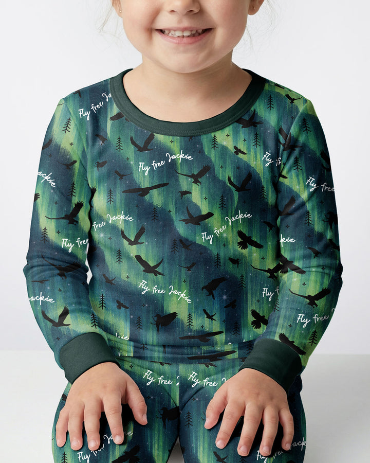 Fly Free Jackie Eagle Bamboo Two Piece Long Sleeve Pajama Set