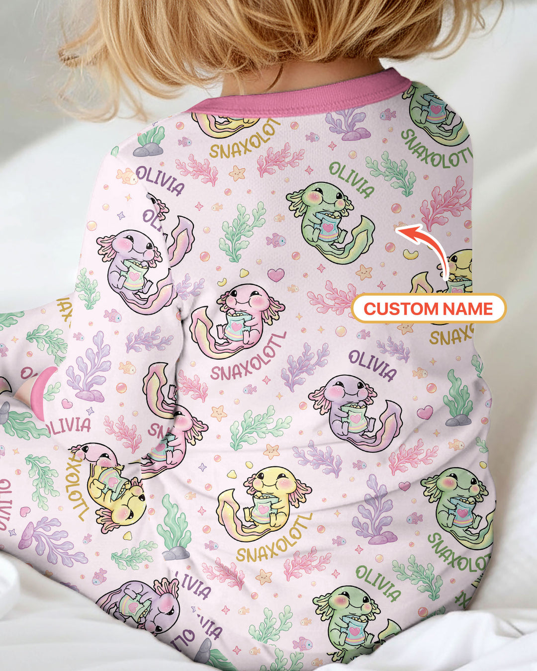 Snaxolotl Custom Name Bamboo Convertible Zippy