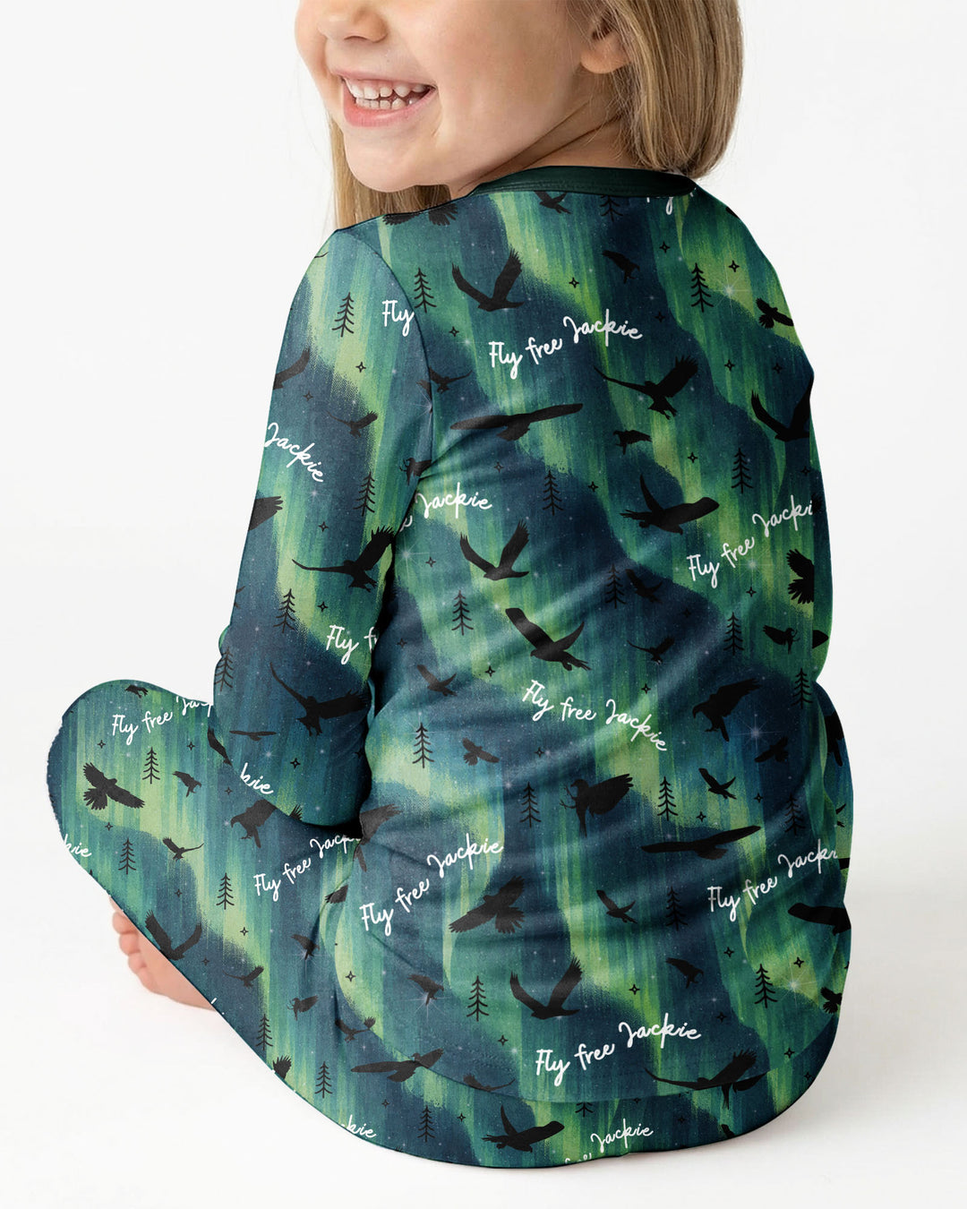Fly Free Jackie Eagle Bamboo Two Piece Long Sleeve Pajama Set