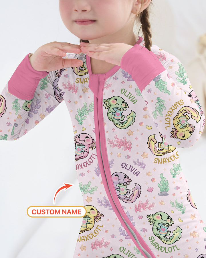 Snaxolotl Custom Name Bamboo Convertible Zippy