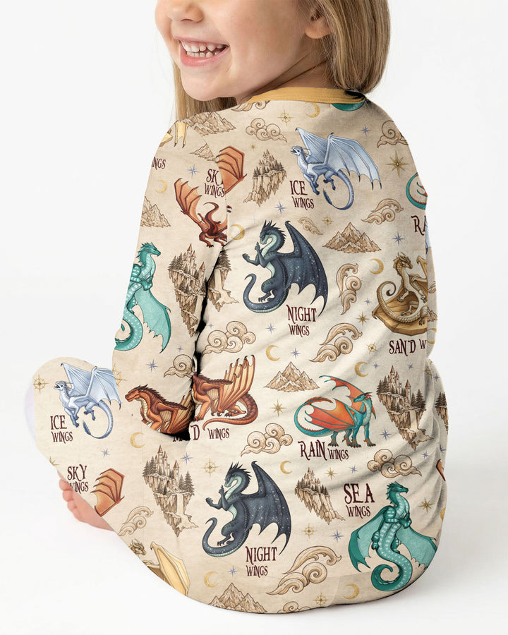 Elemental Dragons Bamboo Two Piece Long Sleeve Pajama Set