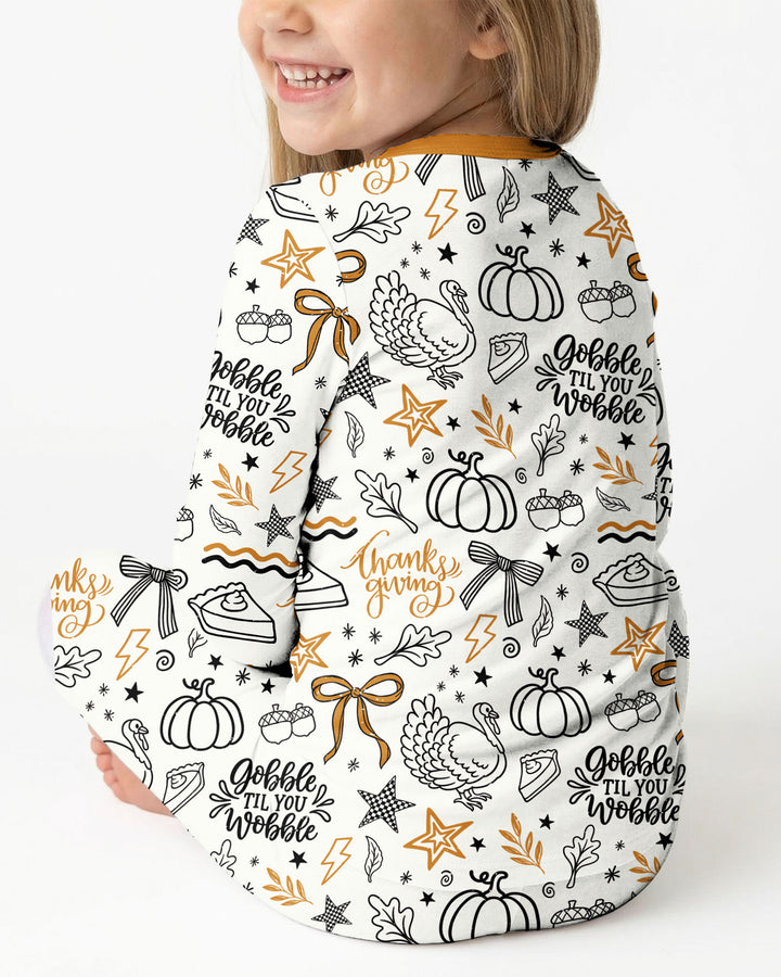 Cute Coquette Fal Bamboo Two Piece Long Sleeve Pajama Set