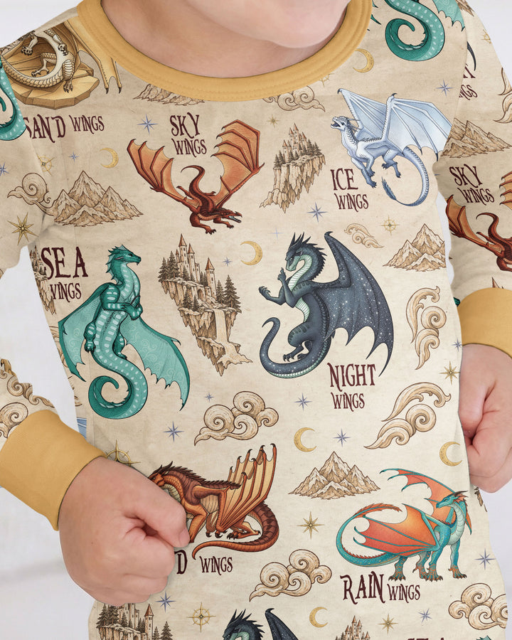 Elemental Dragons Bamboo Two Piece Long Sleeve Pajama Set