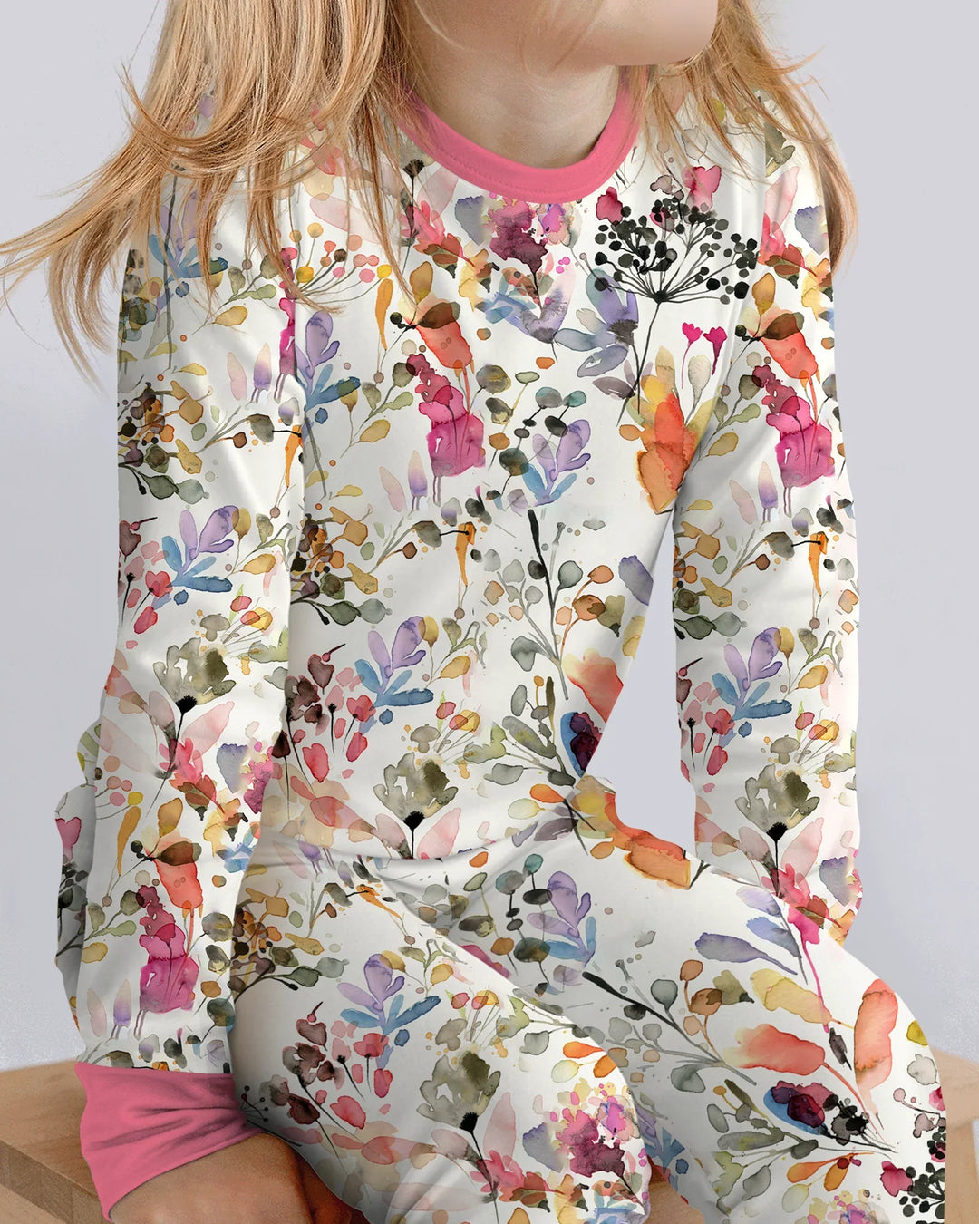 Autumn Meadow Botanicals Bamboo Two Piece Long Sleeve Pajama Set