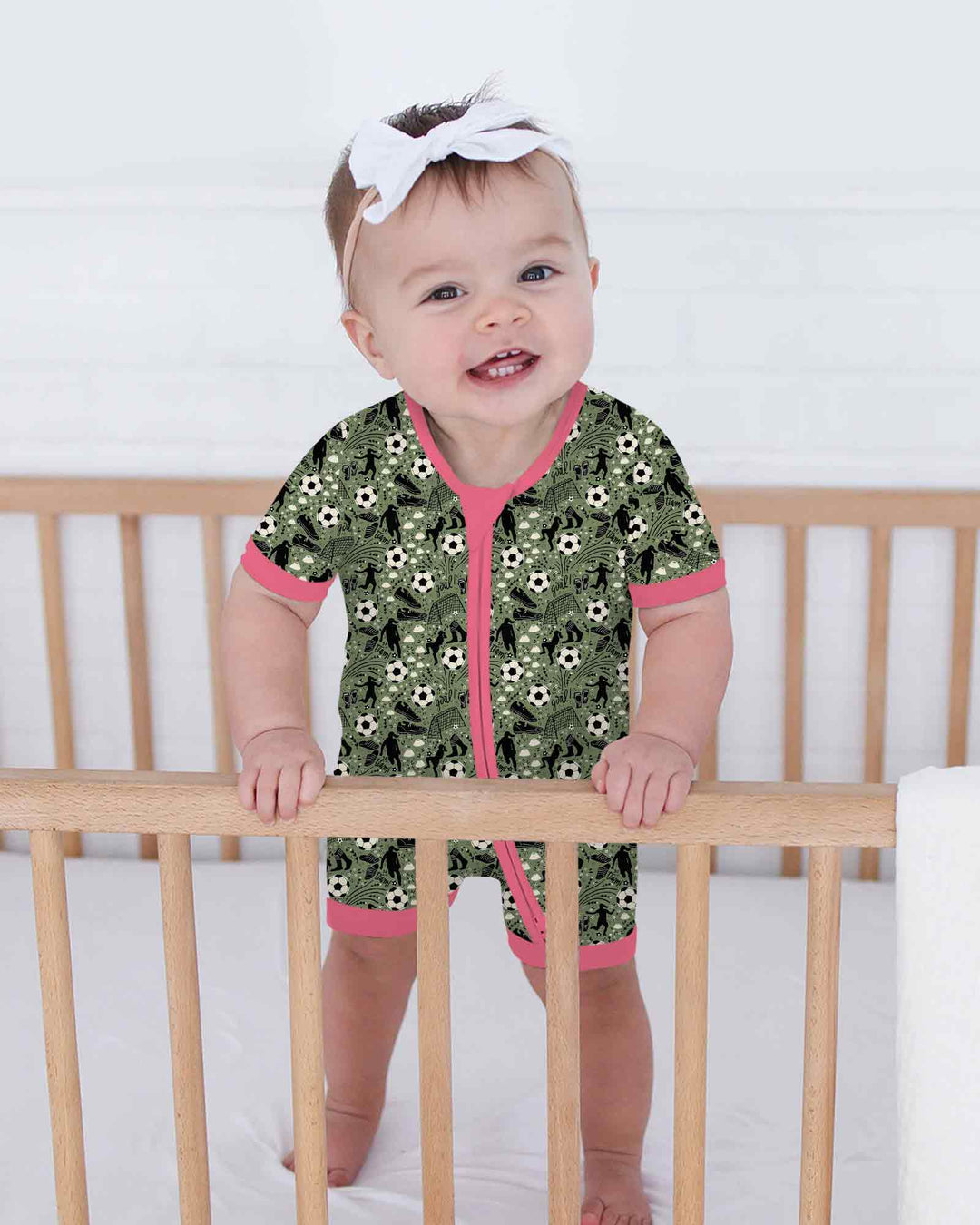 Sage Green Soccer Dreams Bamboo Shorty Zippy