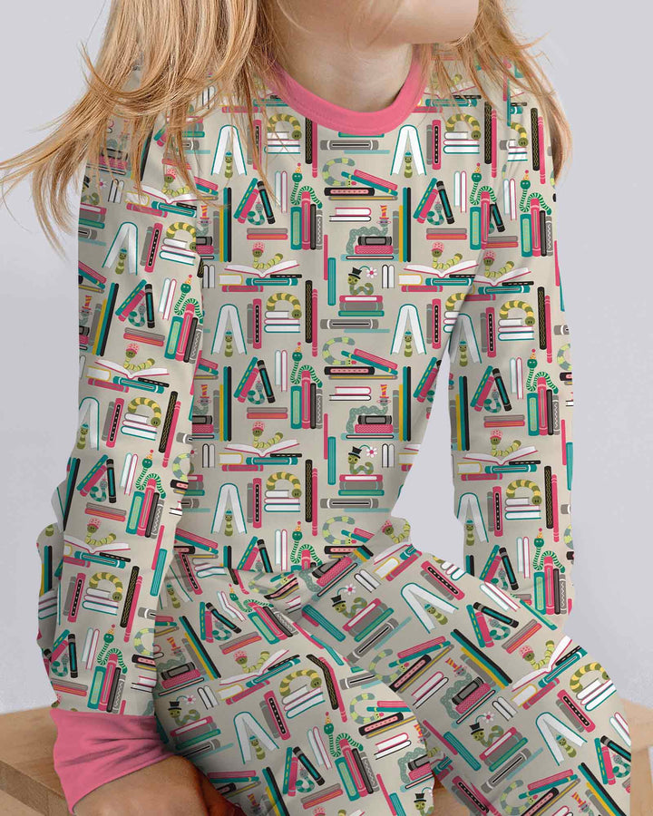 Bookworm Adventures Bamboo Two Piece Long Sleeve Pajama Set