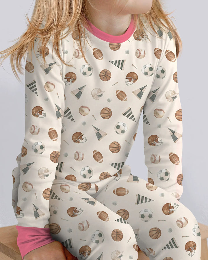 Little League Bamboo Two Piece Long Sleeve Pajama Set