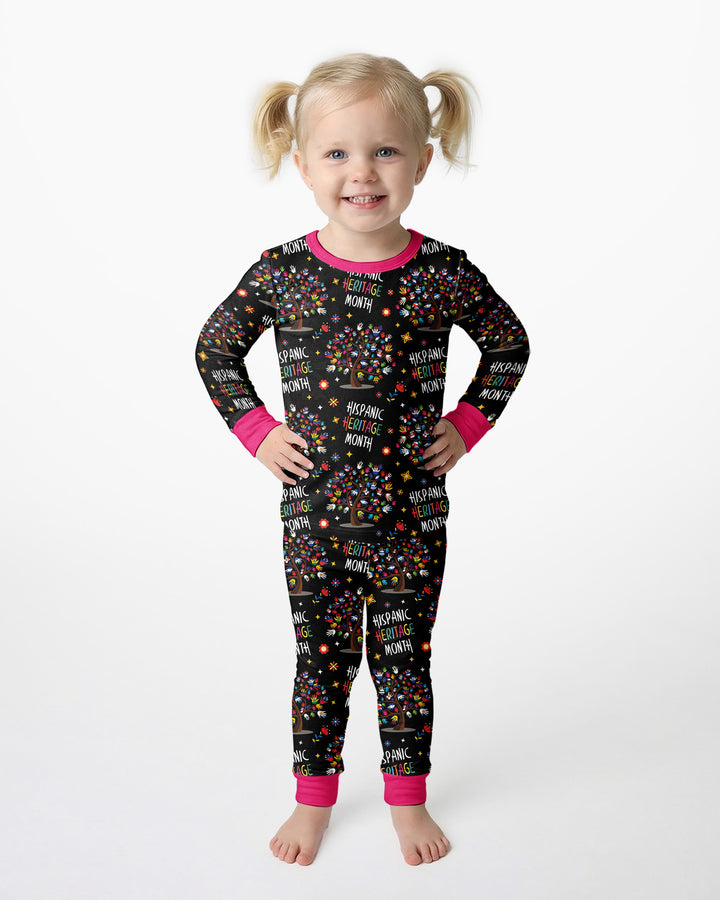 Little Heritage Roots Bamboo Two Piece Long Sleeve Pajama Set