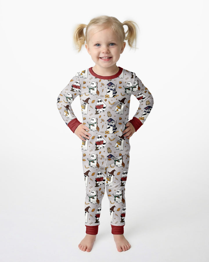 Halloween Wizard Boo Bamboo Two Piece Long Sleeve Pajama Set