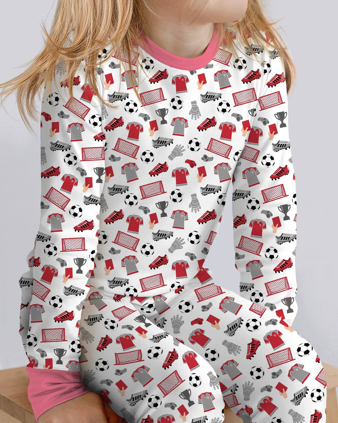 Soccer Gear Bamboo Two Piece Long Sleeve Pajama Set