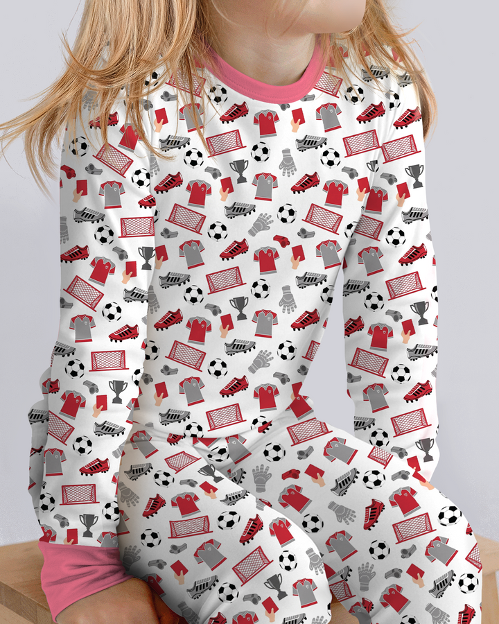 Soccer Gear Bamboo Two Piece Long Sleeve Pajama Set