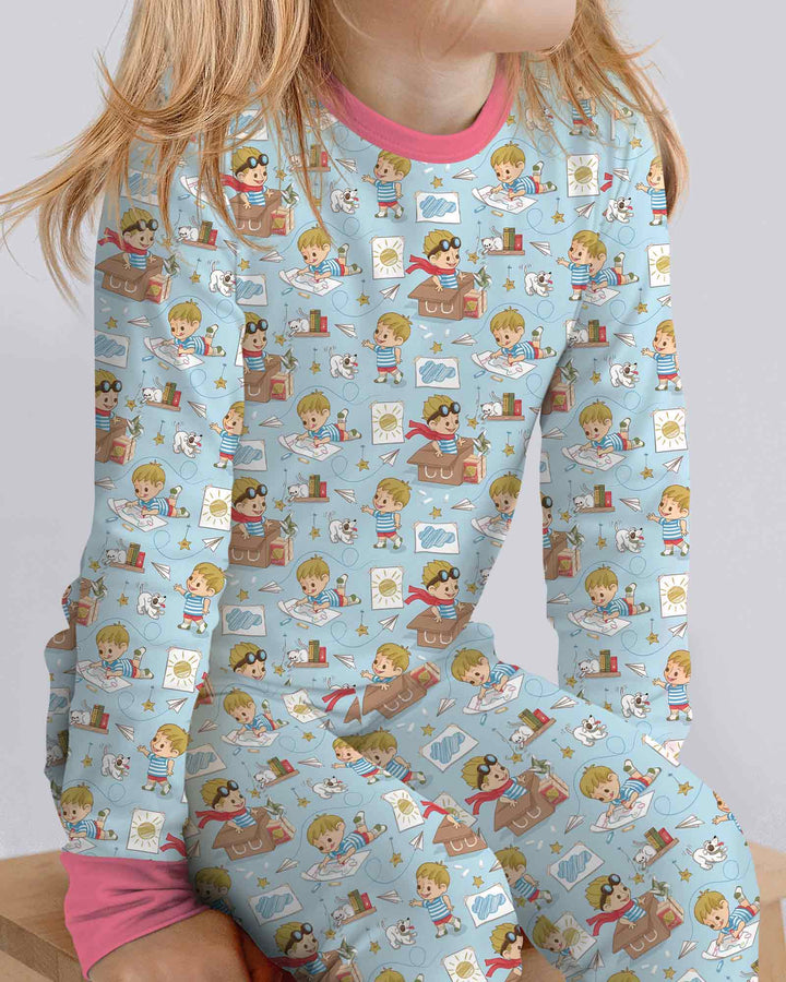 Tiny Explorer Tales Bamboo Two Piece Long Sleeve Pajama Set
