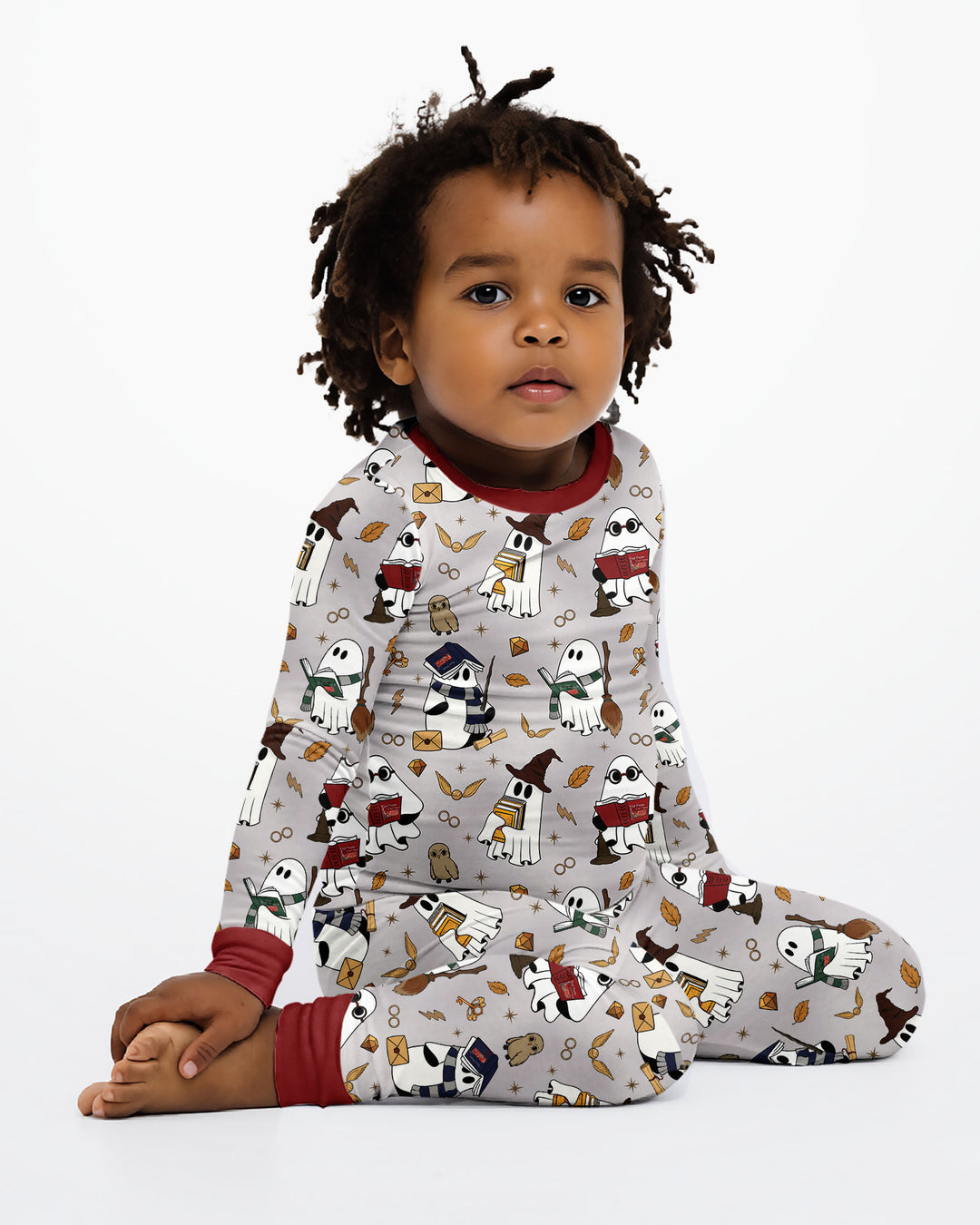 Halloween Wizard Boo Bamboo Two Piece Long Sleeve Pajama Set