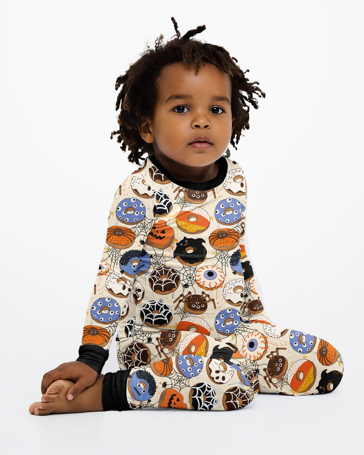 Cute Spooky Donuts Bamboo Two Piece Long Sleeve Pajama Set