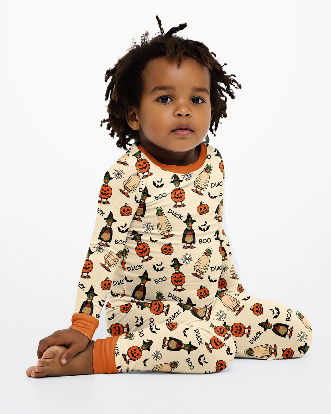 Duck Duck Boo Bamboo Two Piece Long Sleeve Pajama Set