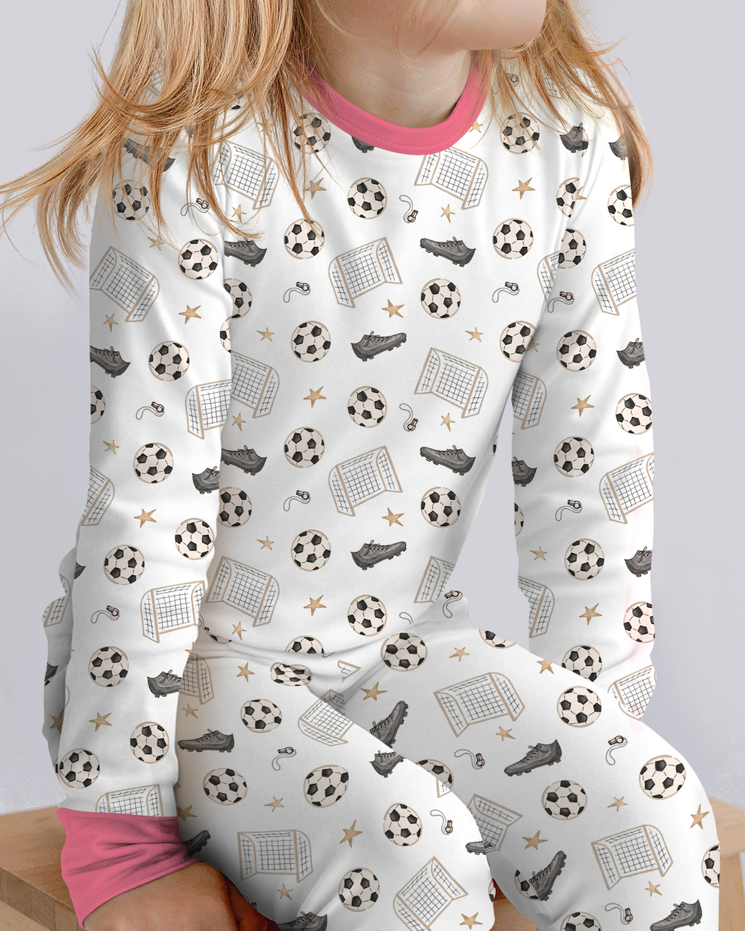 Little Soccer Star Bamboo Two Piece Long Sleeve Pajama Set