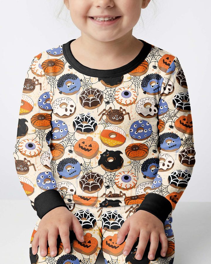 Cute Spooky Donuts Bamboo Two Piece Long Sleeve Pajama Set